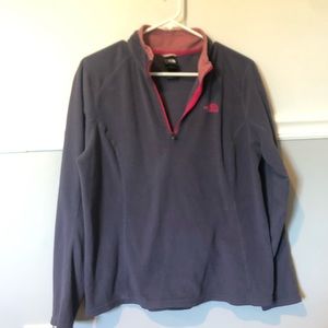 Purple and Pink North Face Fleece Quarter Zip